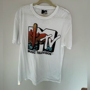 MTV White and Black Logo T-Shirt